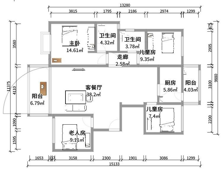 没找装潢公司 自装修120平简约实用家8