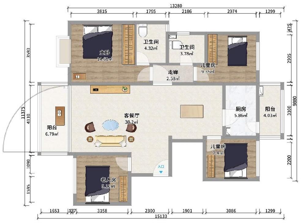 没找装潢公司 自装修120平简约实用家9