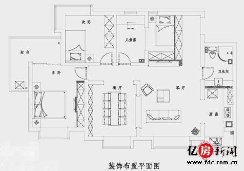 地中海风格控必看 15万装142平米三室两厅地中海