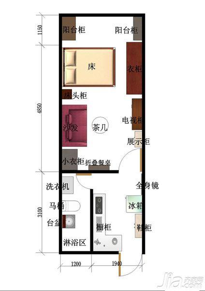 6.8万打造清新一居室 温馨甜蜜二人世界