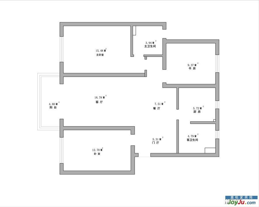 简约风幸福小屋 110平米3房2厅装修实例