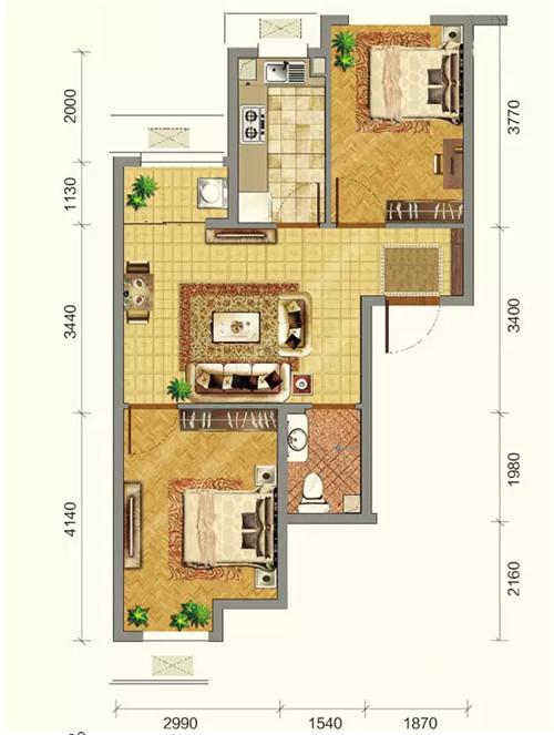 现代简约家装效果图精选  8-9万搞定90㎡温馨小屋