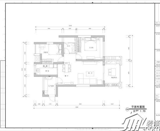 现代简约二居室 5.2万半包70平米