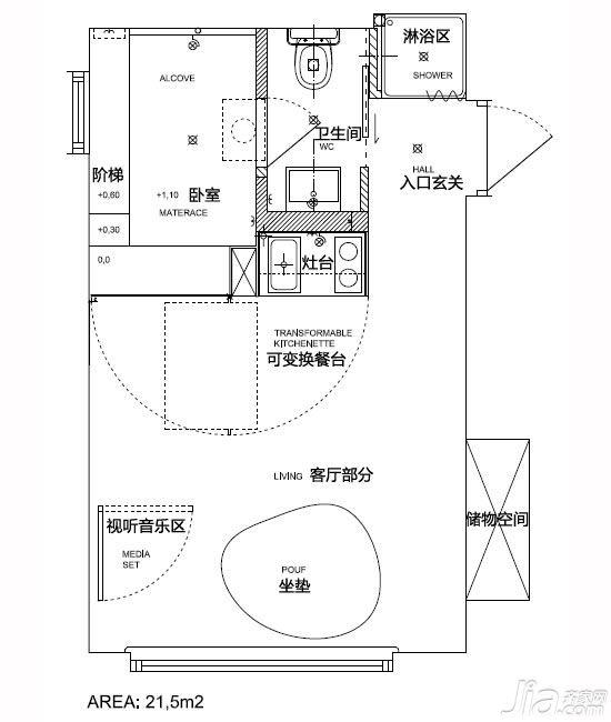 21平紫色简约迷你小户 超强功能惊艳登场