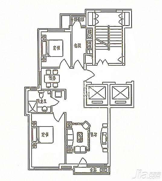 禅意生活方式 70平田园中式两居婚房