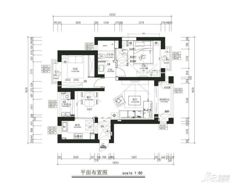 文艺咖啡色婚房 95平简约低调奢华