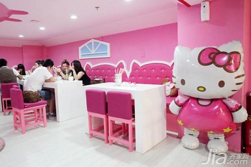 hello kitty猫主题餐厅设计效果图欣赏